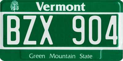 VT license plate BZX904