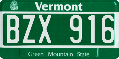 VT license plate BZX916