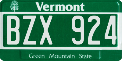 VT license plate BZX924