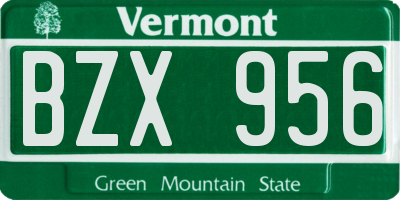 VT license plate BZX956