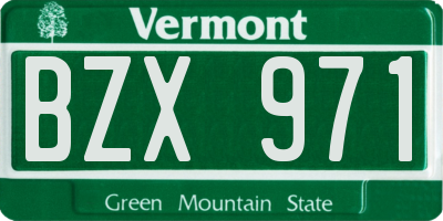 VT license plate BZX971