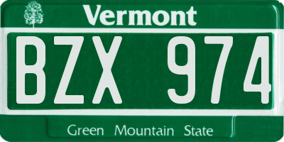 VT license plate BZX974