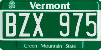 VT license plate BZX975