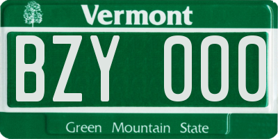 VT license plate BZY000