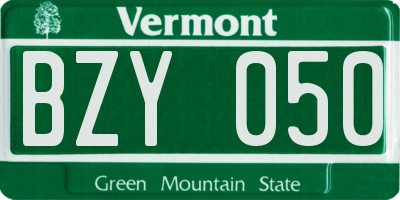 VT license plate BZY050