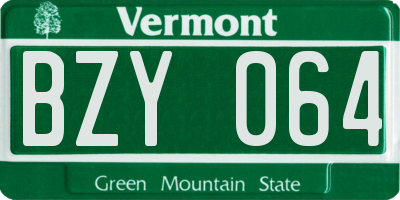 VT license plate BZY064