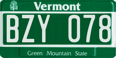 VT license plate BZY078