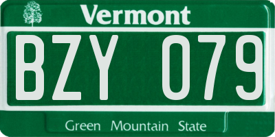 VT license plate BZY079