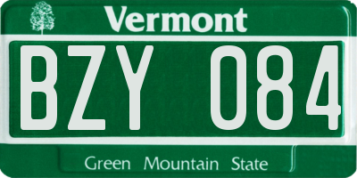 VT license plate BZY084