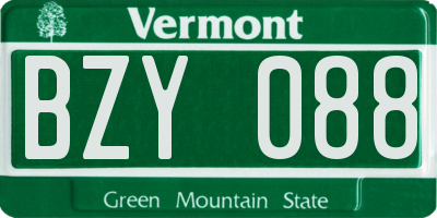 VT license plate BZY088