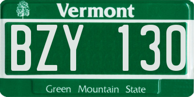 VT license plate BZY130