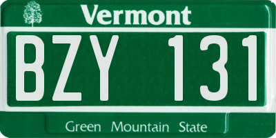 VT license plate BZY131