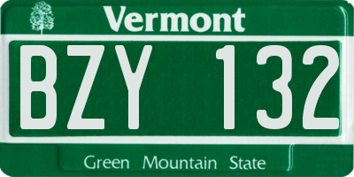 VT license plate BZY132
