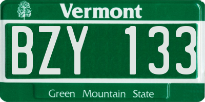 VT license plate BZY133