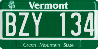 VT license plate BZY134