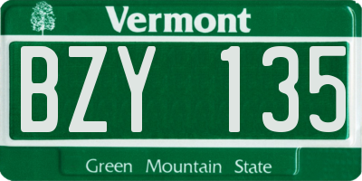 VT license plate BZY135