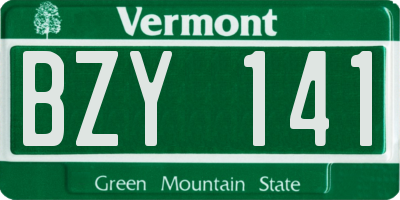 VT license plate BZY141