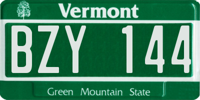 VT license plate BZY144