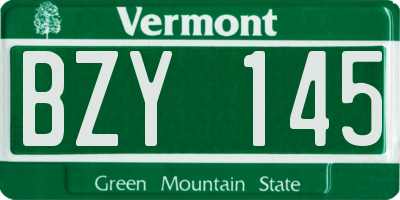 VT license plate BZY145