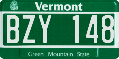 VT license plate BZY148