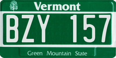 VT license plate BZY157