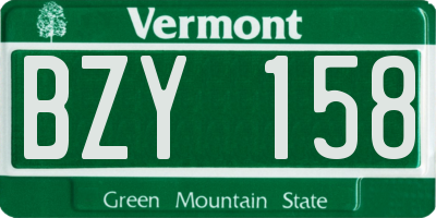 VT license plate BZY158