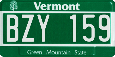VT license plate BZY159