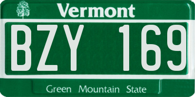 VT license plate BZY169