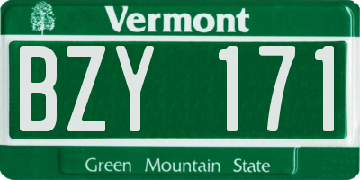 VT license plate BZY171