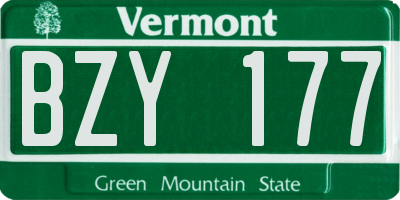 VT license plate BZY177