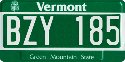 VT license plate BZY185