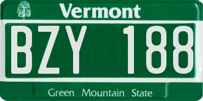VT license plate BZY188
