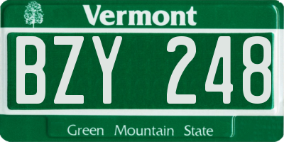 VT license plate BZY248