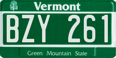 VT license plate BZY261