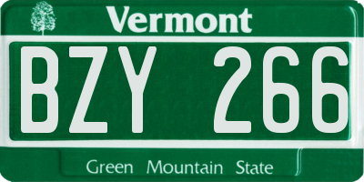 VT license plate BZY266