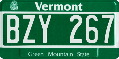 VT license plate BZY267