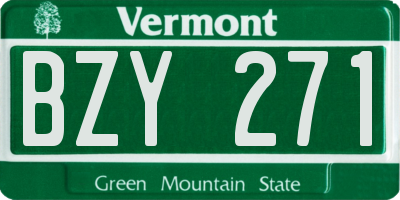 VT license plate BZY271