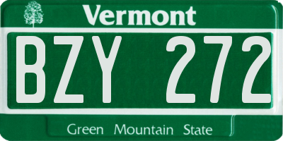 VT license plate BZY272