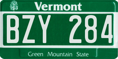 VT license plate BZY284