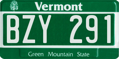 VT license plate BZY291