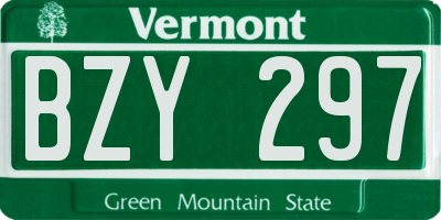 VT license plate BZY297