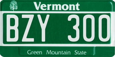 VT license plate BZY300
