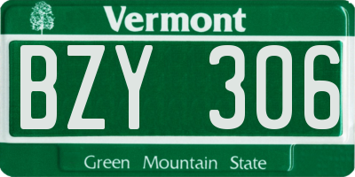 VT license plate BZY306