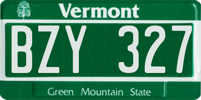 VT license plate BZY327