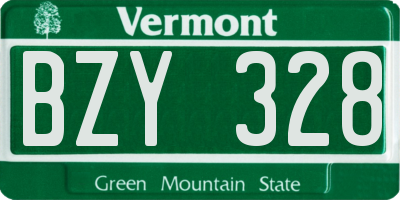 VT license plate BZY328
