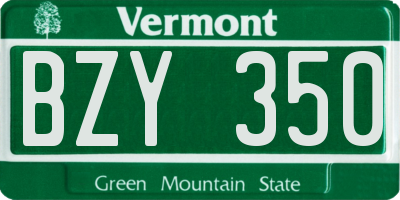 VT license plate BZY350