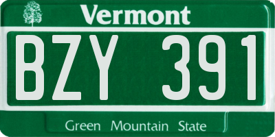 VT license plate BZY391