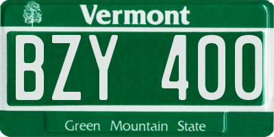 VT license plate BZY400