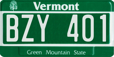 VT license plate BZY401