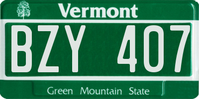 VT license plate BZY407